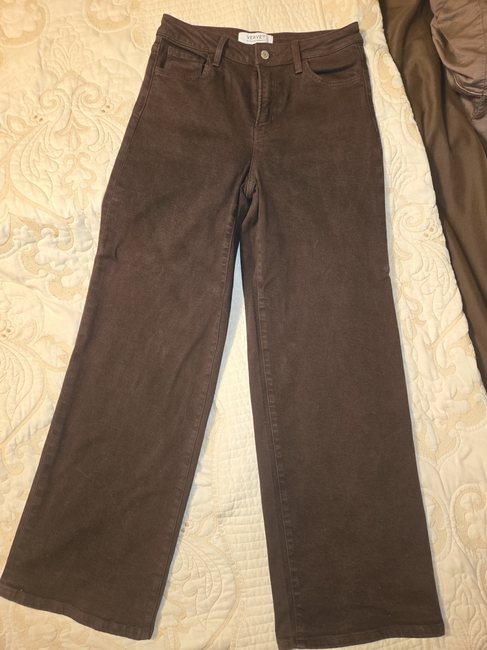 Vevret Olivia High Rise Wide Leg Dark Brown Profession Jean